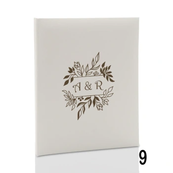 Album ślubny, wklejany, 40 kremowych stron, personalizowany, 12 wzorów do wyboru